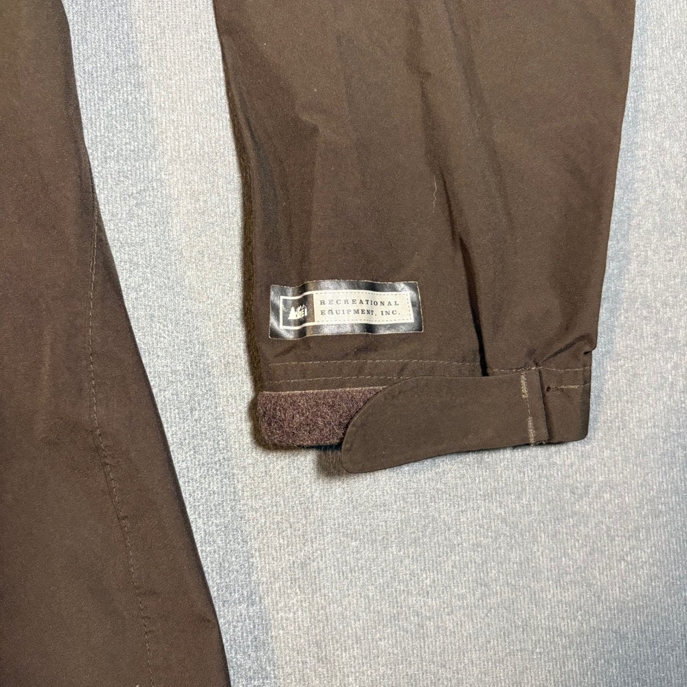 REI E1 Elements Women Medium Brown Windbreaker Removable Hood Full Zip Rainproof - Picture 9 of 12